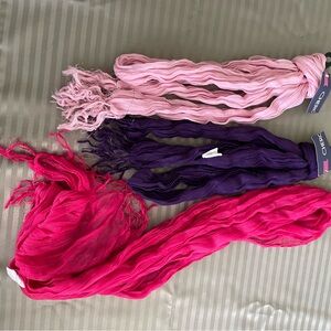 Cherokee Pink and Purple Scarf Set of 3 2 New with tags other one tags removed